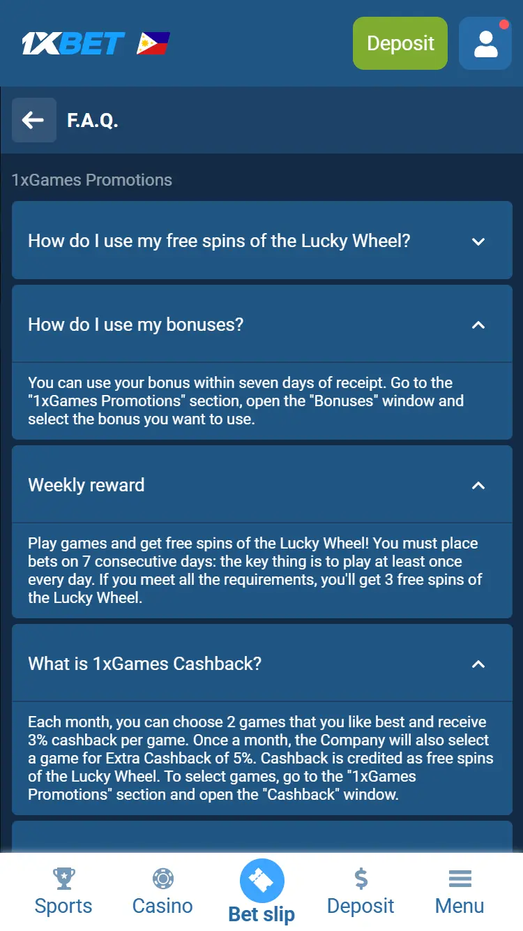 1xBet Games-FAQ