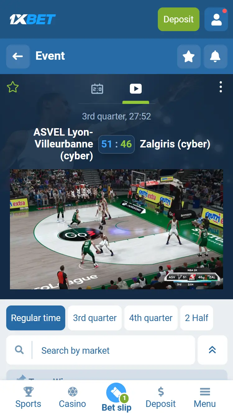 1xbet PH Live streems