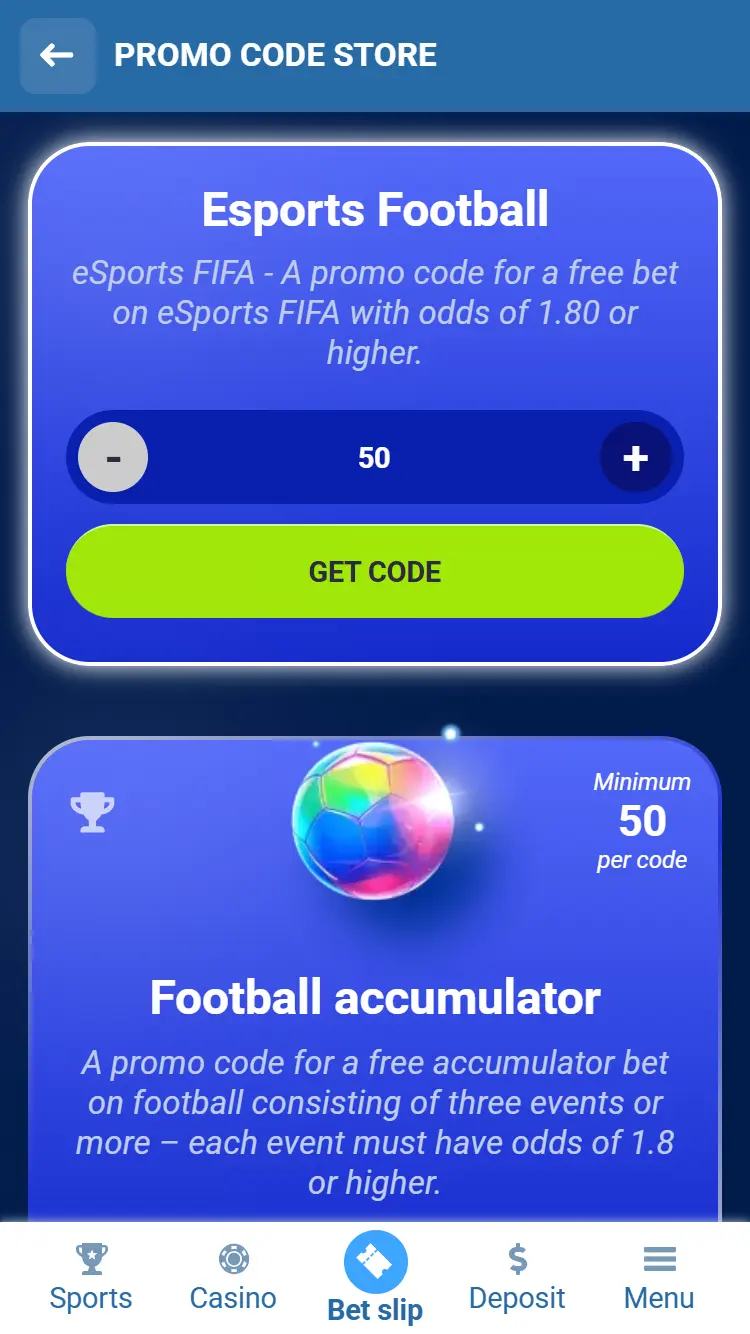 1xBet - Promo Code for Free Bet