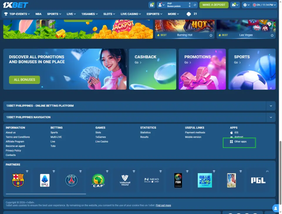 Download and Install 1xWin - Step 1